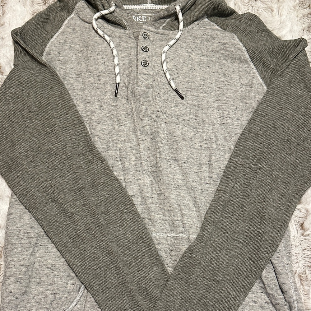 BKE Two-Tone Gray Hooded Sweater
